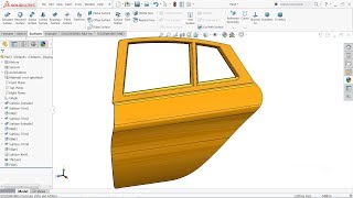 Solidworks Surface tutorial  Car door in Solidworks [upl. by Attem]