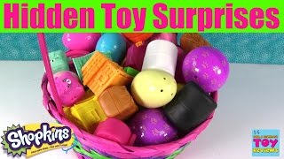 Giant Basket Of Surprise Eggs Opening  Shopkins Squinkies Disney Fashems My Little Pony  PSToyRevi [upl. by Anasxor329]