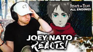 Joey Nato Reacts to ATTACK ON TITAN ENDINGS 🔥 [upl. by Oidale]