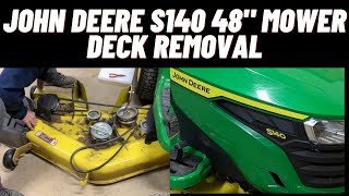 John Deere X300 or X500 Mower Deck Removal [upl. by Ribaj]