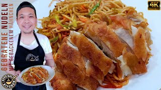 🍝🍜 Gebratene Nudeln mit gebackenem Hähnchen  PUTU BALI KITCHEN 🍜🍝 [upl. by Akcirred]