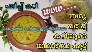 Parippu curry  pacha payar parippu curry  cherupayar curry Green gram dal curry പരിപ്പ് കറി [upl. by Clintock]