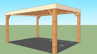 Progetto Pergola in legno 370 cm x 500 cm [upl. by Florinda179]