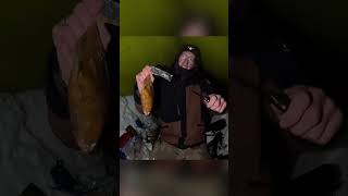 Solo Camping In A Snow Shelter shorts viral [upl. by Rockafellow]