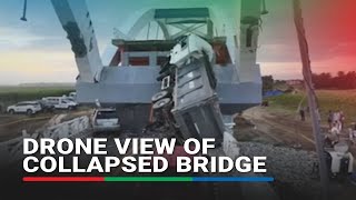 Drone view CabaganSanta Maria Bridge collapse  ABS CBN News [upl. by Gerfen]