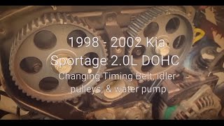 1998  2002 Kia Sportage Timing Belt amp Water Pump Replacement [upl. by Eyaj]