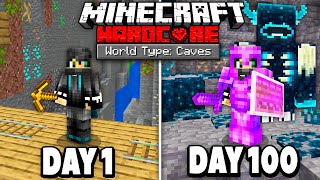 I Survived 100 Days in a Cave Only World on Minecraft Heres What Happened [upl. by Darej]