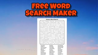 How to make a Word Search for Free [upl. by Ogram270]