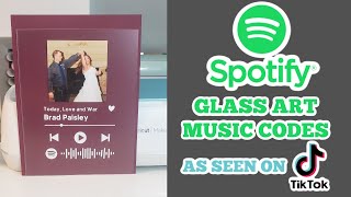 Spotify glass artwork with Cricut  Easy beginner tutorial Spotify code frame from TikTok trending [upl. by Aicenod]