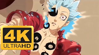 Meliodas vs Ban Tournament Fight English Dub 4K 60FPS [upl. by Onafets]