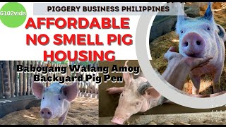 No Smell Piggery Housing  Low Cost No Smell Backyards Pig Pen  Baboyang Walang Amoy Feedpro model [upl. by Alane]