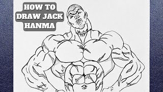 EASY BAKI DRAWING  How to draw JACK HANMA BAKI 12 body step by step  Anime Drawing [upl. by Anyg]