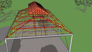Techo de Cuatro aguas con estructura metálica tejados [upl. by Ume]