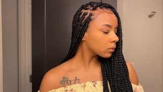 How To EASY DIY Box Braids BEGINNER FRIENDLY  Medium Sized [upl. by Sandler]