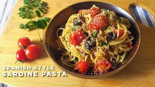 Easy Spanish Style Sardine Pasta Recipe  Canned Sardine Recipe  Home Quarantine Recipe [upl. by Natfa]