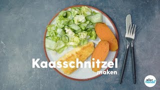 Kaasschnitzel met gepofte zoete aardappel – Allerhande [upl. by Ellehsim]