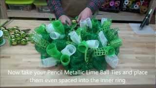 How to make a St Patricks Day Deco Mesh Wreath  Irish Wreath [upl. by Tiffa]