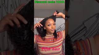 Easy Installation Kinky Curly Clipin Extensions Natural Hairstyle [upl. by Snodgrass]