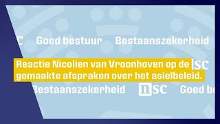 Reactie Nicolien van Vroonhoven op de gemaakte afspraken over het asielbeleid [upl. by Anigue]