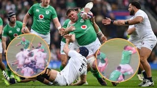 CONTROVERSY as TMO Misses Likely RED CARD Tackle On Tadhg Furlong By Ellis Genge [upl. by Annaehr]