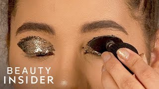 How To Instantly Apply Glitter Eyeshadow With A Stamp [upl. by Htiderem944]