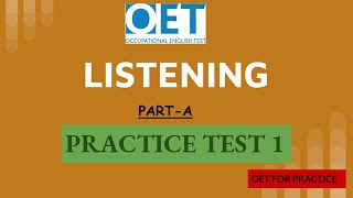 OET Listening Part A Practice Test 1 with answers Difficulty Level  Moderate [upl. by Aikenahs]