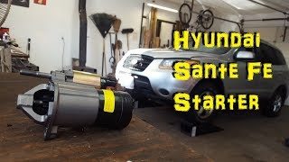 DIY  Starter Replacment  08 Hyundai Santa Fe 27L v6 [upl. by Reffinej]