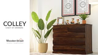 Colley 5Drawer Wooden Chest Of Drawers  Chest of Drawers Designs 2024  WoodenStreet [upl. by Nesila]