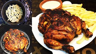 Air Fryer chicken And French Fries എയർ ഫ്രയർ Whole Chicken  Air Fryer whole chicken Malayalam [upl. by Corney]