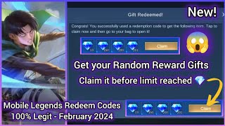 Mobile Legends Redeem Codes February 03 2024  MLBB Diamond Code Today  Starlight Card Giveaway♥️ [upl. by Bobseine899]