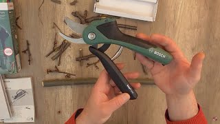 Unboxing BOSCH Cordless secateurs EasyPrune with Integrated 3 6 V Battery  Bob The Tool Man [upl. by Bilbe]