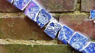 How to cut plates for mosaicmaking Wednes 10 Aug 2016 [upl. by Herzog]