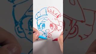 初音ミクと重音テトを半分ずつ描いてみた！ オブソミート teto miku [upl. by Brannon]