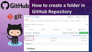 How to create a folder in Github Repository [upl. by Airotkiv]