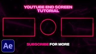 YouTube End Screen Animation Tutorial  YouTube Outro End Screen  After Effects 2021 [upl. by Eedoj]