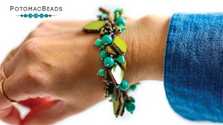 Vintage Czech Fringe Bracelet  DIY Jewelry Making Tutorial by PotomacBeads [upl. by Ehttam]