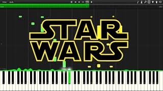 Star Wars Binary Sunset Synthesia Piano Tutorial [upl. by Aikimat]