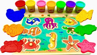 Lets Learn and Make Sea Animals with Play Doh  Best Preschool Toddler Fun Toy Learning Video [upl. by Sayce]