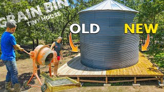 TINY HOUSE Gets A FRESH START Day 1 Of Building The GRAIN BIN [upl. by Nonah]