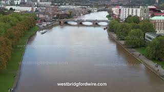 Drone footage River Trent Nottingham  rising river levels [upl. by Bohi738]