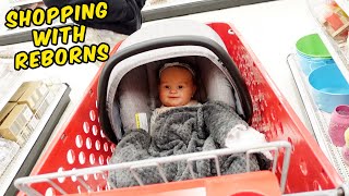 Shopping with Reborn Baby Doll for Baby Supplies for the First Time [upl. by Clere]