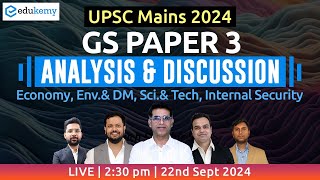 UPSC Mains 2024 GS3 Paper Discussion by Shabbir Sir amp Team  Edukemy IAS gs3 upscmains ias [upl. by Aday808]