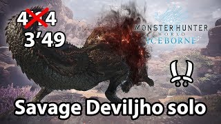 MHW Iceborne  Savage Deviljho solo Dual Blades  349 TA rules  clutch claw [upl. by Nobie]