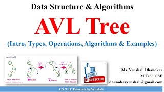 DSA 142 AVL Tree Algorithm  Types  Operations with Examples [upl. by Anitnuahs]