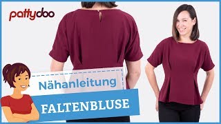 Nähanleitung für eine StatementBluse mit Falten Kimonoärmeln und Beleg pattydoo [upl. by Lindo]