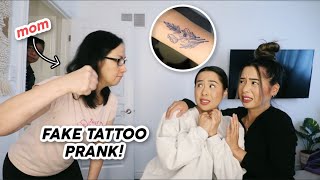 FAKE TATTOO PRANK ON MOM  Caleon Twins [upl. by Esmaria180]