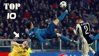 10 Amazing Bicycle Kick Goals ⚡ Ronaldo Ibrahimovic Suarez Griezmann Roney [upl. by Snapp215]