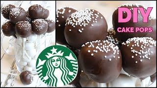 How to Make CAKE POPS  DIY Starbucks Homemade COPYCAT Chocolate Cake Pops Recipe [upl. by Bik]