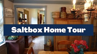 Summer Saltbox Farmhouse Primitive Home TourAmericanaNew England [upl. by Ardnaz]