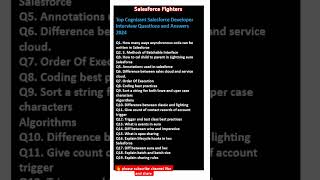 Cognizant Salesforce Developer interview questions and answers salesforcefighters [upl. by Kenimod]